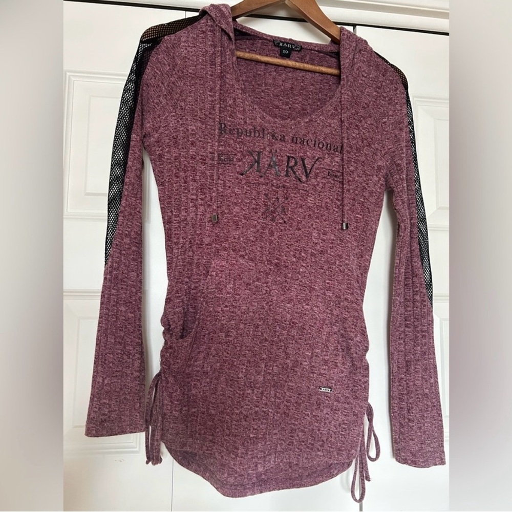 Karv Long Sleeve Top with Mesh Accents